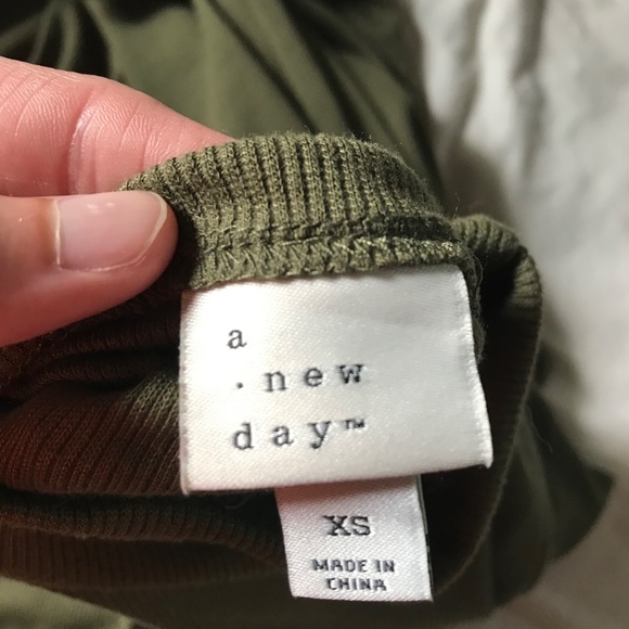 A New Day olive green mock-neck sweater midi dress - Picture 5 of 5